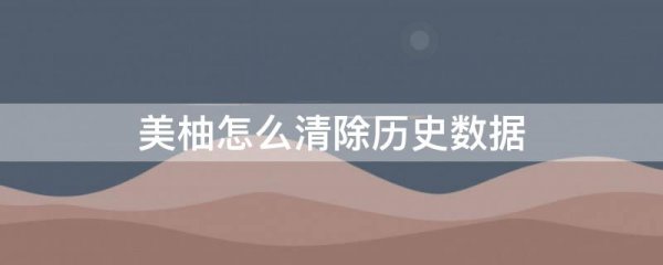 美柚怎么清除历史数据