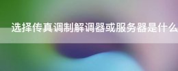 选择传真调节器或服务器 选择传真调制解调器或服务器是什么意思