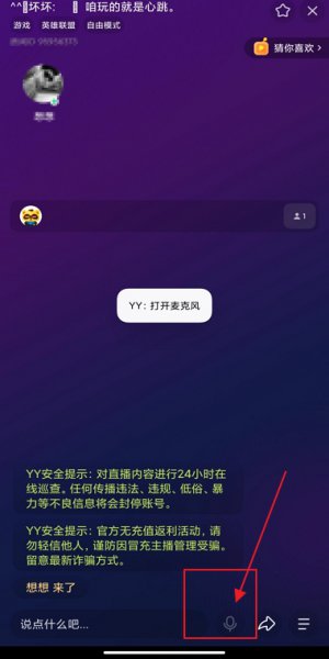 手机yy怎么开麦 yy里手机开麦设置在哪里