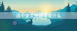 选中全文快捷键是什么 word文档的快捷键