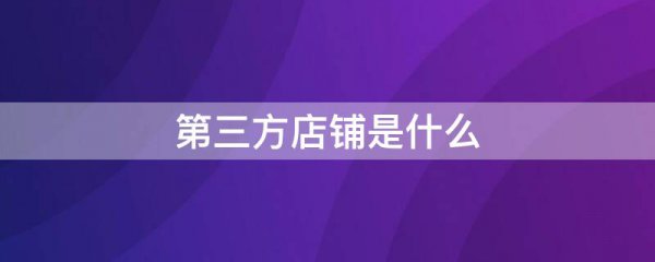 第三方店铺是什么