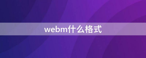 webm什么格式