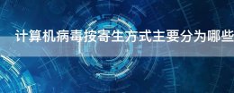 计算机什么病毒又称寄生病毒 计算机病毒按寄生方式主要分为哪些