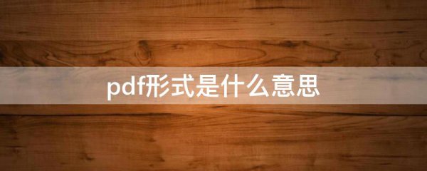 pdf形式是什么意思