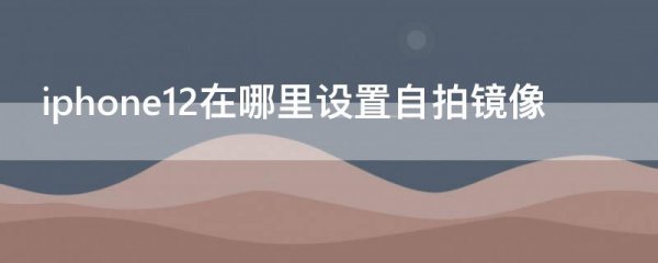 iphone12在哪里设置自拍镜像