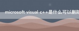 microsoft visual c++是什么可以删除吗