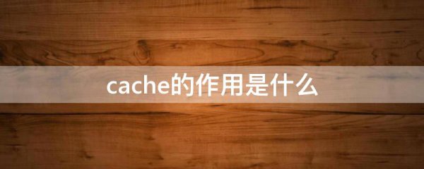 cache的作用是什么
