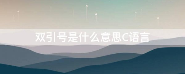 双引号是什么意思C语言