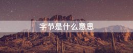 字节是什么意思 编程字节是什么意思