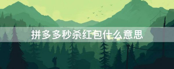拼多多秒杀红包什么意思