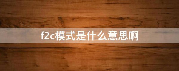f2c模式是什么意思啊