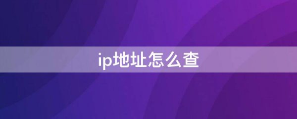 ip地址怎么查
