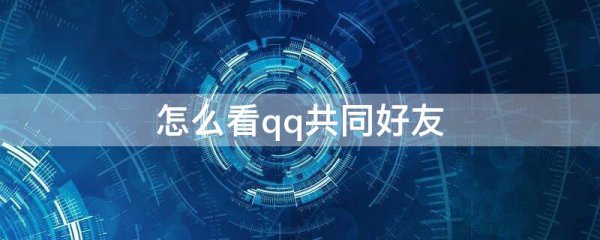 怎么看qq共同好友