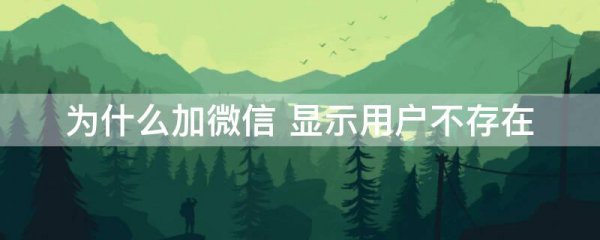 为什么加微信 显示用户不存在