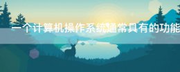 计算机操作系统通常具有的五大功能是 一个计算机操作系统通常具有的功能模