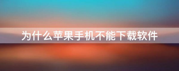 为什么苹果手机不能下载软件