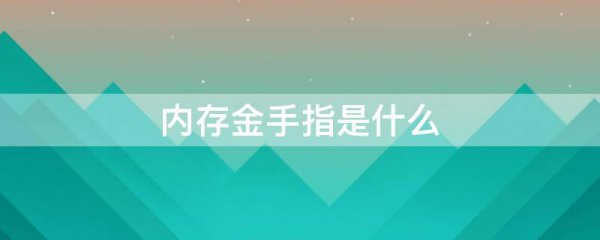 内存金手指是什么