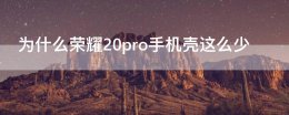 荣耀20和pro的手机壳通用吗 为什么荣耀20pro手机壳这么少