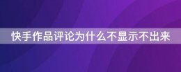 快手作品下方评论怎么不显示? 快手作品评论为什么不显示不出来