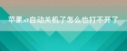 苹果xr自动关机了怎么也打不开了 苹果xr用着自动关机开不了机了是怎么回事