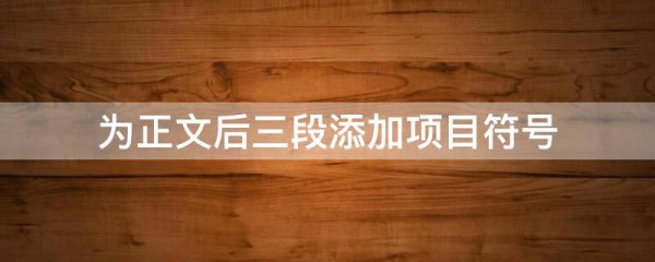为正文后三段添加项目符号