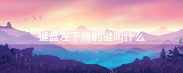 键盘左下角的键叫什么