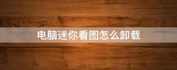 电脑迷你看图怎么卸载
