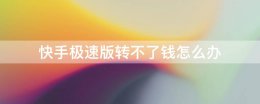 快手极速版转不了钱怎么办 快手极速版赚钱为什么不转了