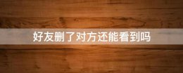 好友删了对方还能看到吗 删了微信好友对方还能看到我吗