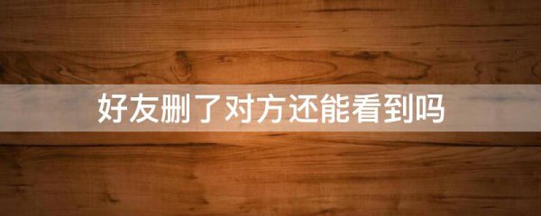 好友删了对方还能看到吗