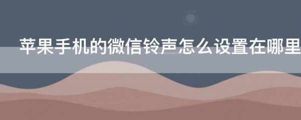 苹果手机的微信铃声怎么设置在哪里