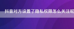 抖音关注对方显示设置了隐私 抖音对方设置了隐私权限怎么关注呢