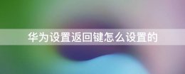 华为咋设置返回键 华为设置返回键怎么设置的