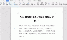 word如何进行分页 Word文档如何设置分节分页