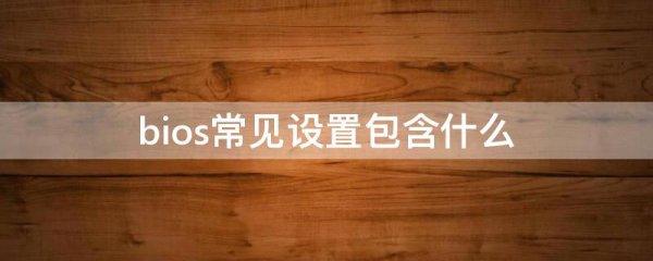 bios常见设置包含什么