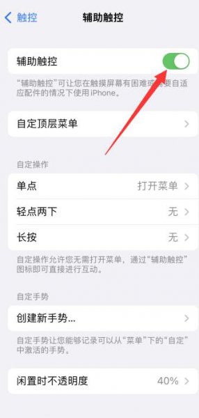 苹果手机白色圆点功能怎么开