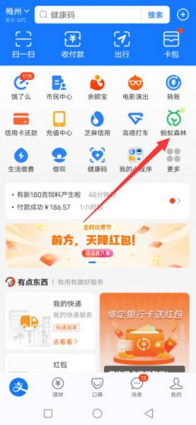 蚂蚁森林礼物怎么领