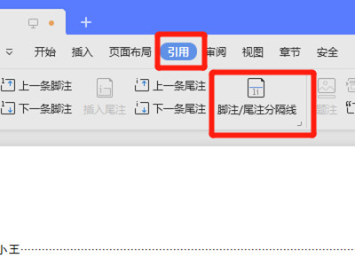 wps留脚注只删尾注分隔线