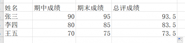 excel怎么利用公式计算总评成绩