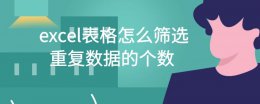 excel表格怎么筛选重复数据的个数 怎样筛选excel表中的重复数据最多的个数