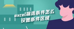 excel怎么建立筛选条件区域 excel筛选条件怎么设置条件区域