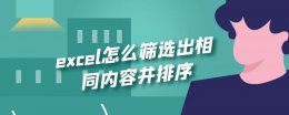 excel怎么筛选出相同内容并排序 excel中怎么筛选出不同列中相同的内容