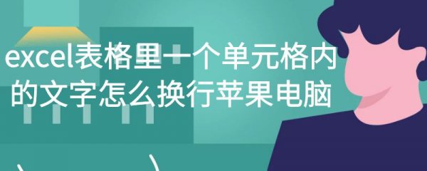 excel表格里一个单元格内的文字怎么换行苹果电脑