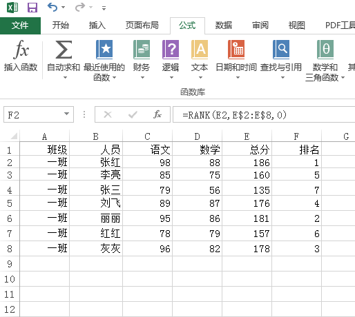 excel怎么排序并显示排名