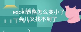 excel表格怎么变小了 一会儿又找不到了