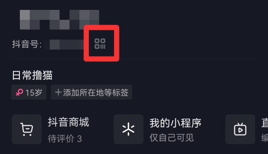抖音小蓝条二维码在哪里找