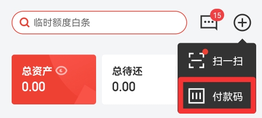 白条付款码在哪里打开