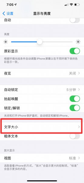 苹果手机字体大小