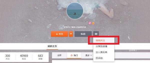2021微博怎么悄悄关注