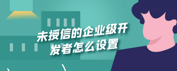 未授信的企业级开发者怎么设置